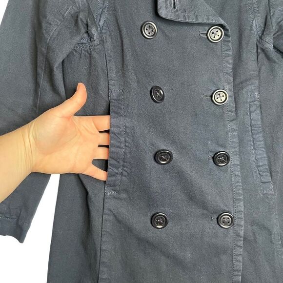 J. Crew Classic Twill Chino Coat Double Breasted 0 navy blue - Picture 11 of 16